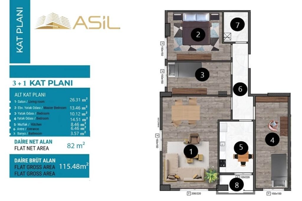 Sea Life 3+1 Floor Plan