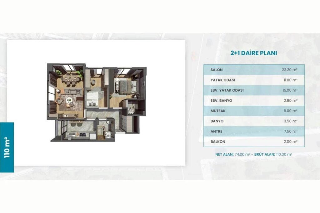 Albatros Life 2+1 Floor Plan