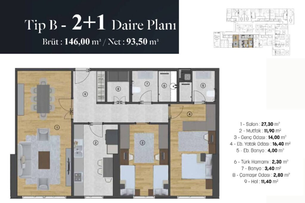 Lux Istanbul Floor Plan 2+1