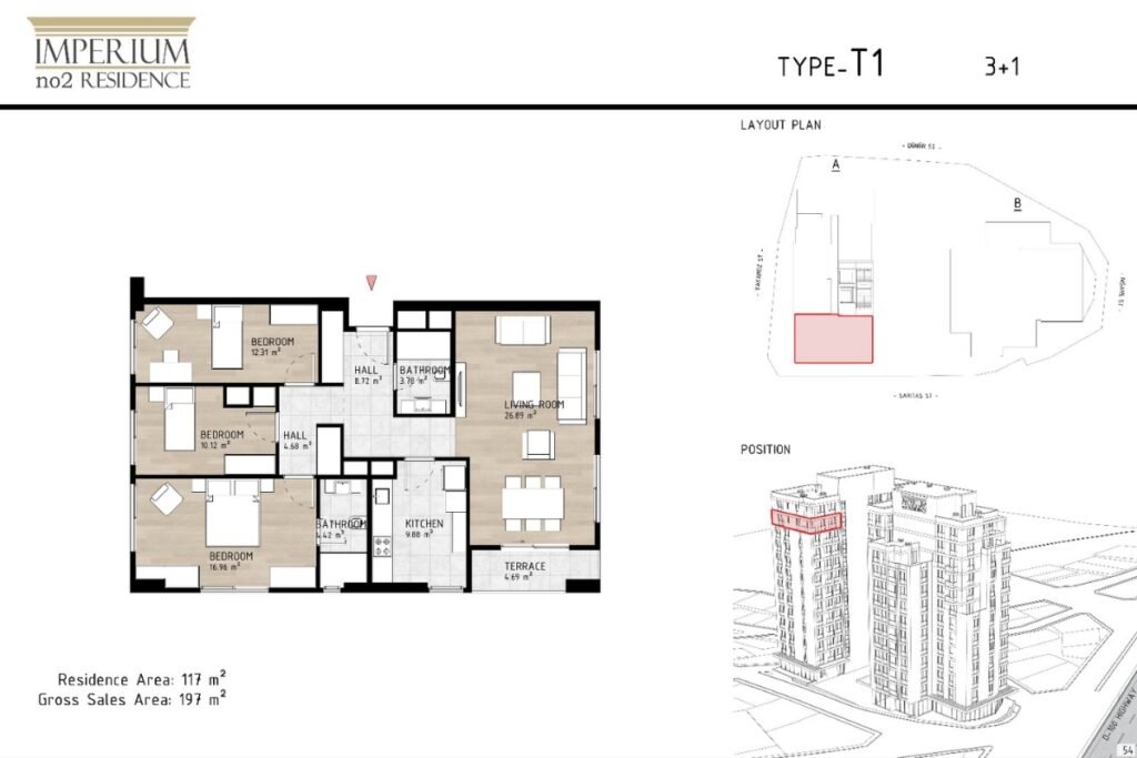 Imperium No2 Residence 3+1 Floor Plan