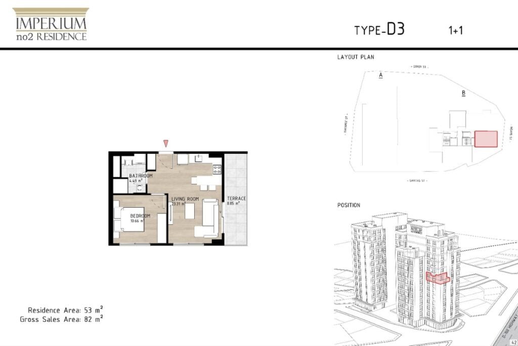 Imperium No2 Residence 1+1 Floor Plan