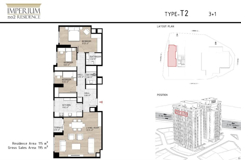 Imperium No2 Residence 3+1 Floor Plan