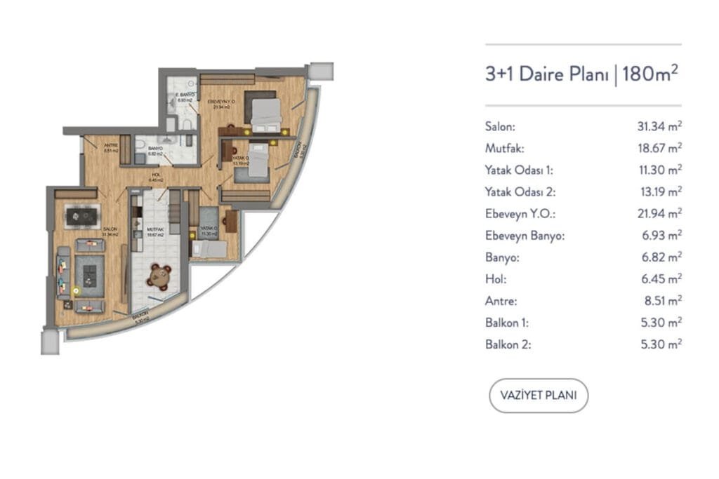 Fortis Sinanli Kadikoy Floor Plan