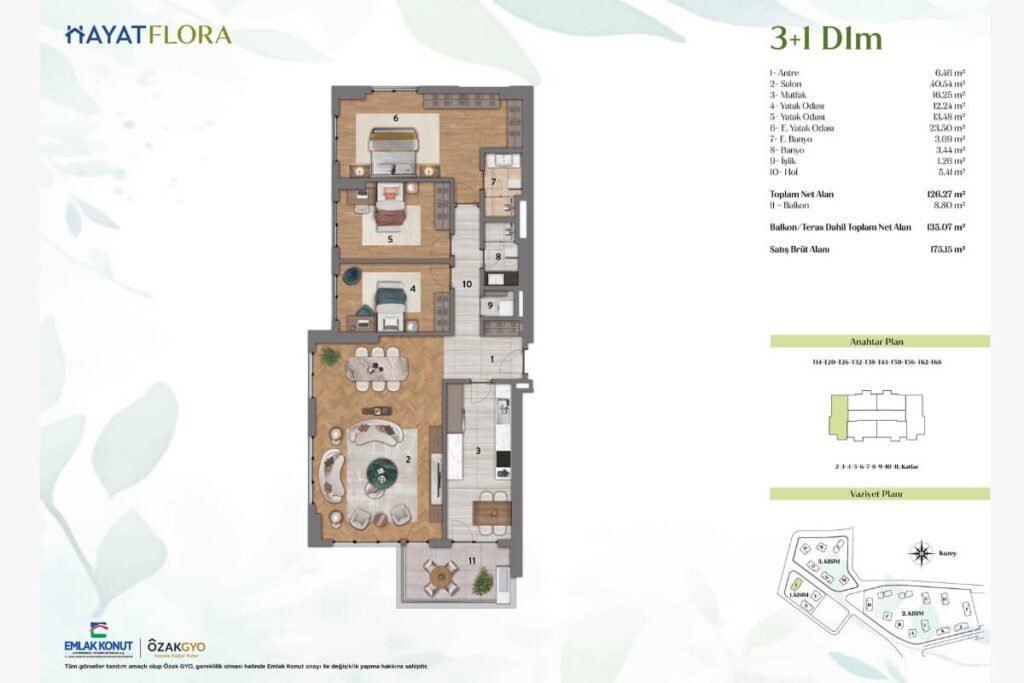 Hayat flora floor plan 3+1