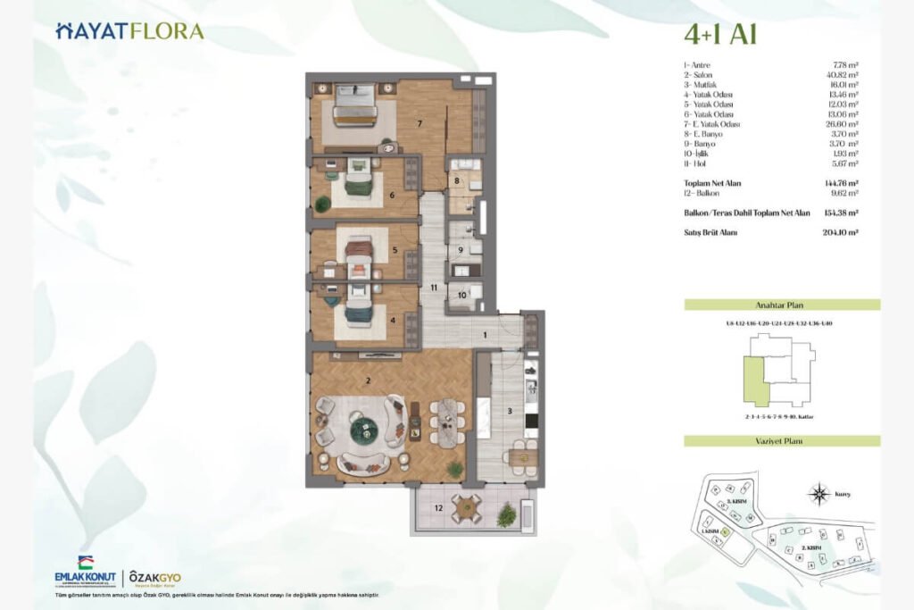 Hayat flora floor plan 4+1