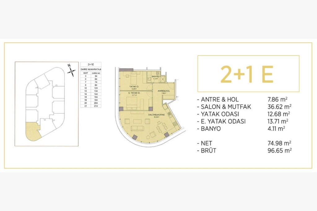 Uplife Kadikoy Floor Plan 2+1
