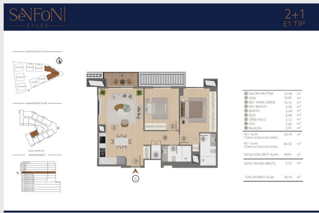 Senfoni Etiler 10 Senfoni Etiler 2+1 Floor Plan