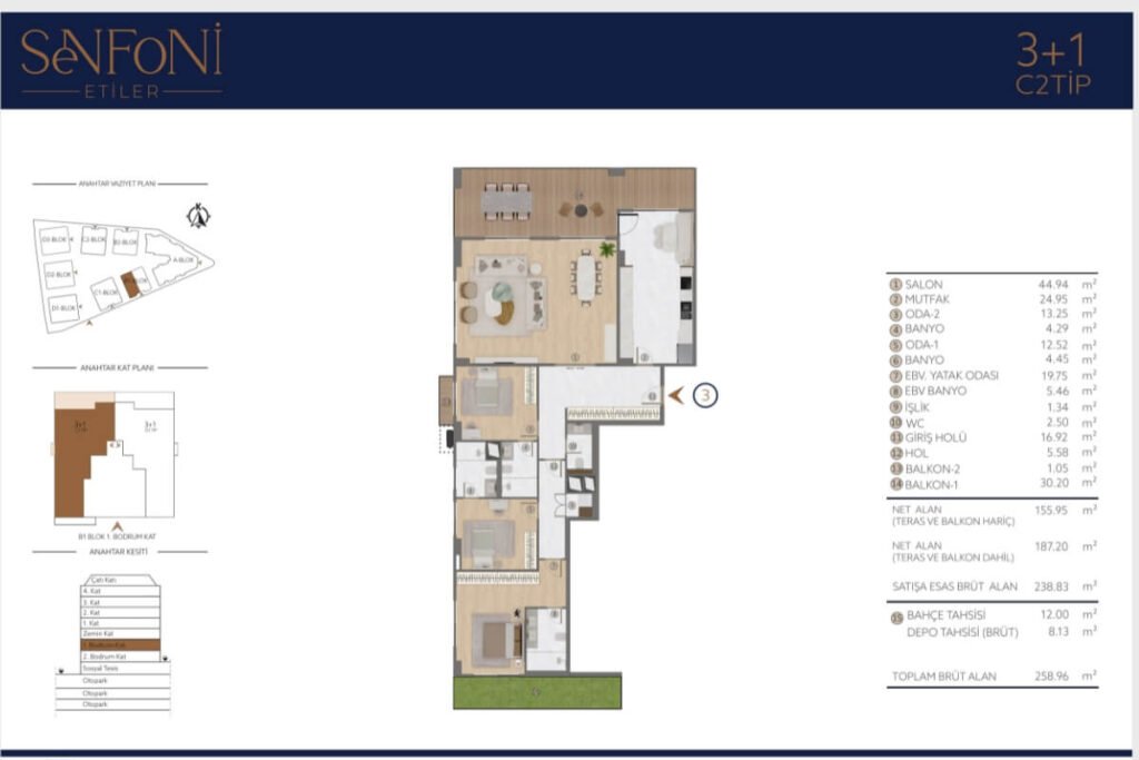 Senfoni Etiler 11 Senfoni Etiler 3+1 Floor Plan
