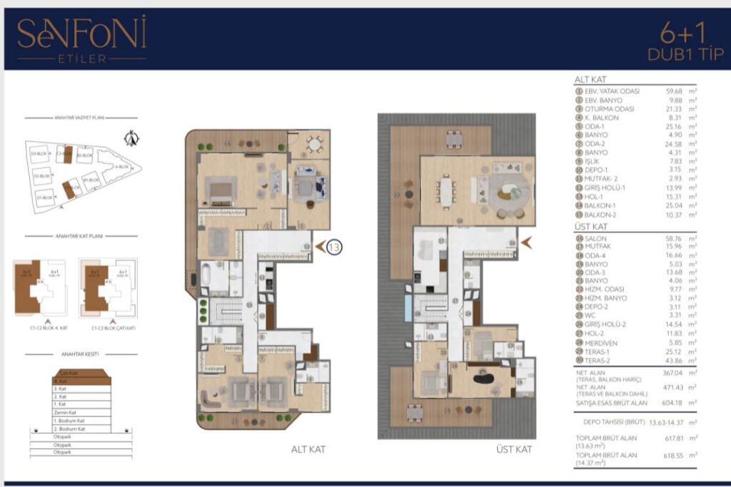 Senfoni Etiler 13 Senfoni Etiler 6+1 Floor Plan