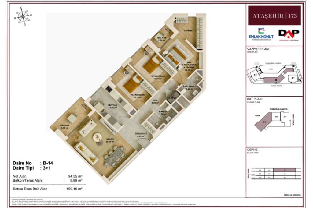 Atasehir 173 Floor Plan 3+1