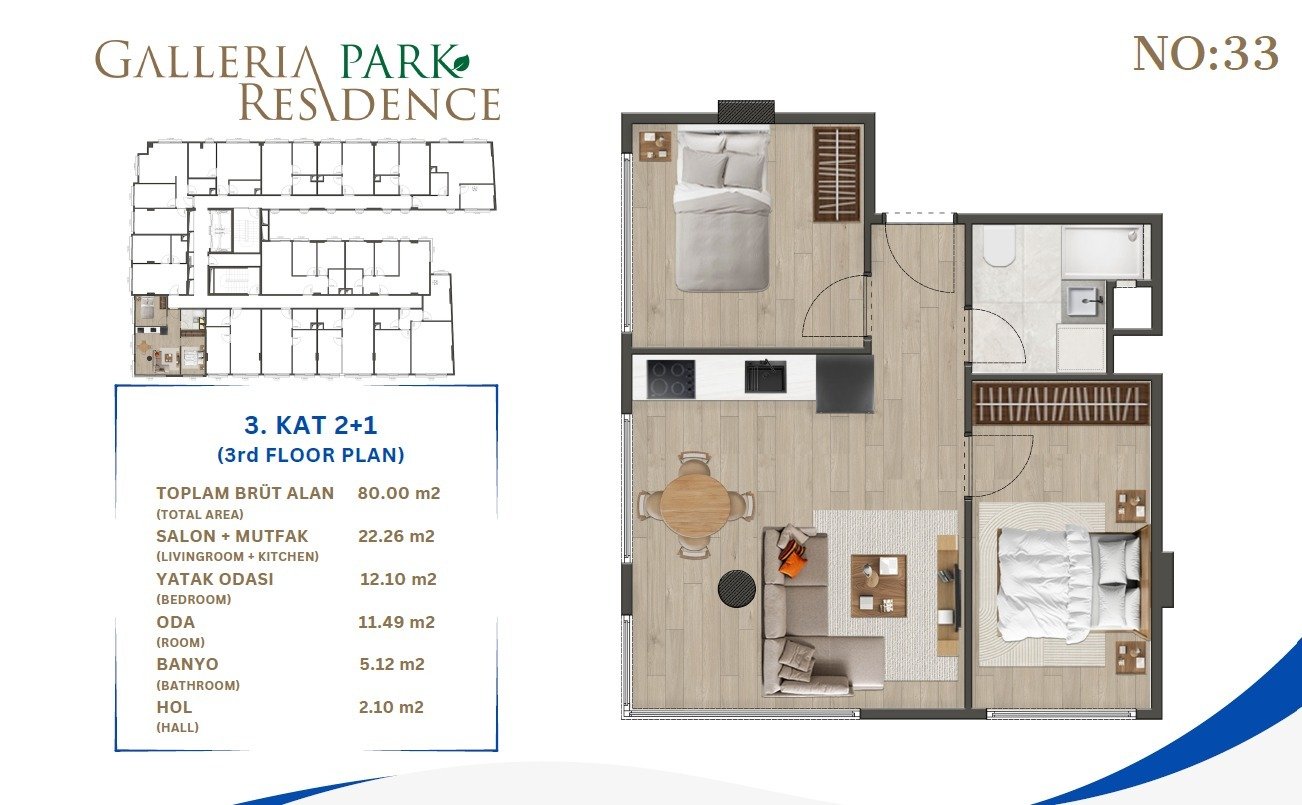 Galleria Park 2+1 Floor Plan