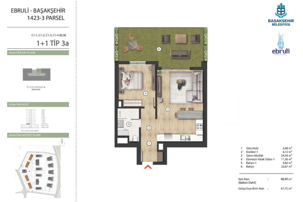 Ebruli Basaksehir 1+1 Floor plan
