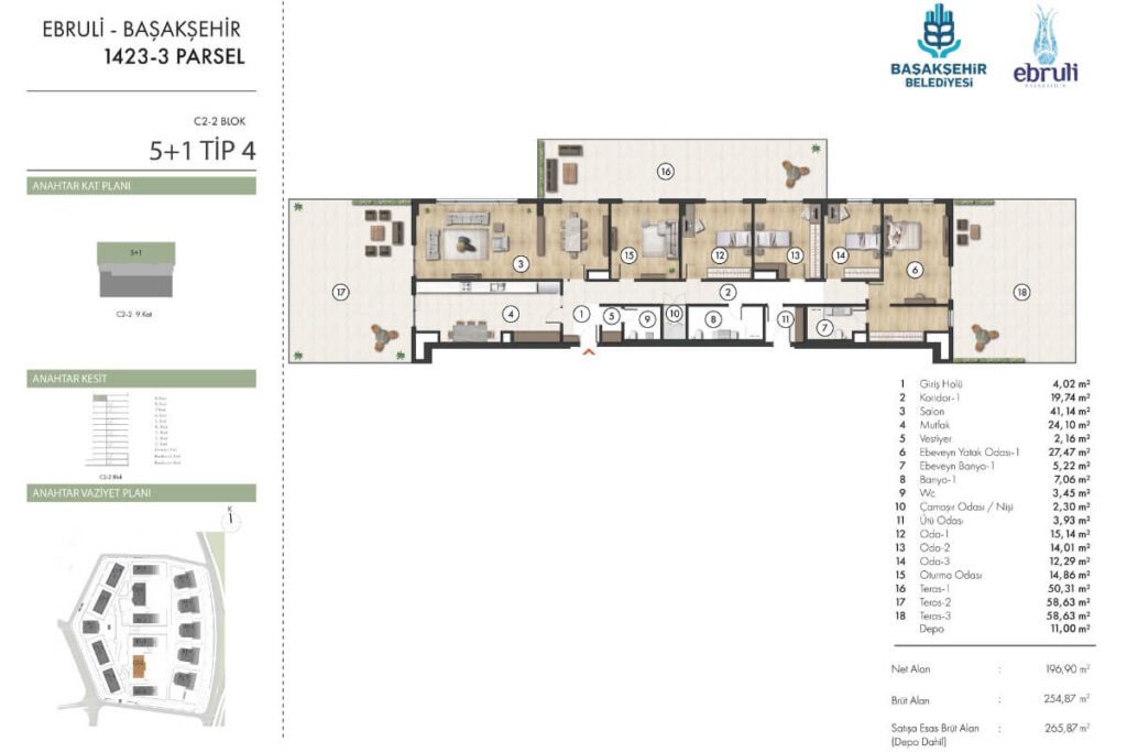 Ebruli Basaksehir 5+1 Floor plan