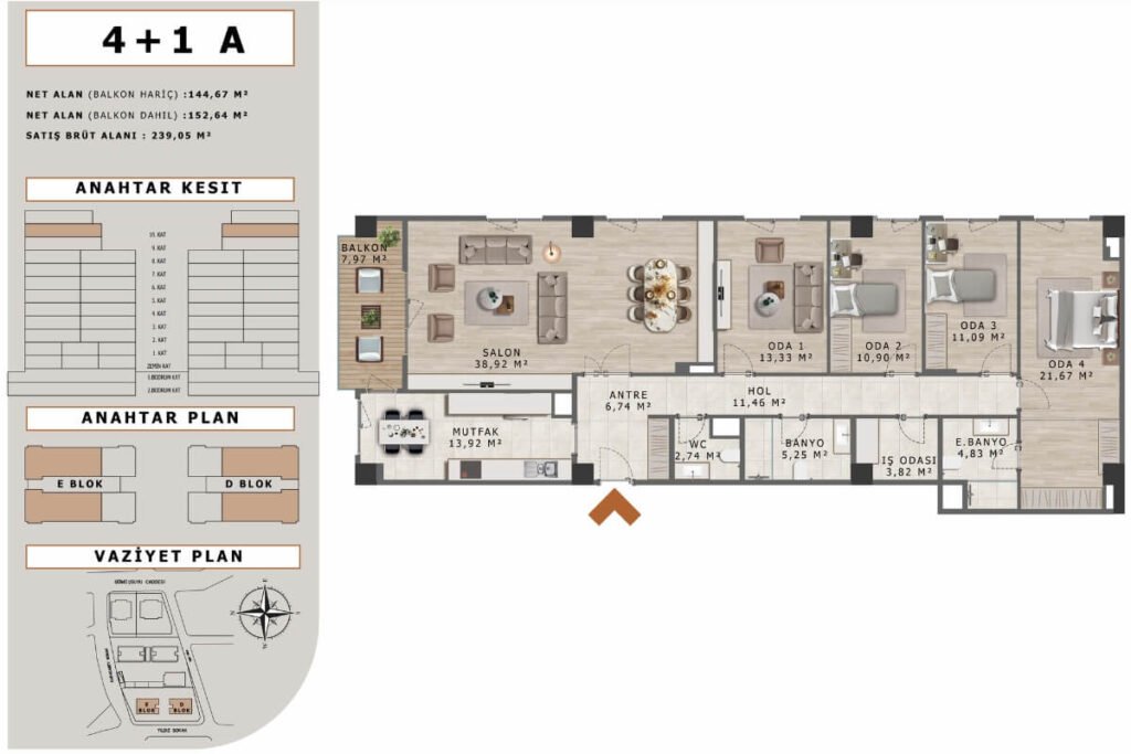 Bakirci Zenit Topkapi Floor Plan 4+1