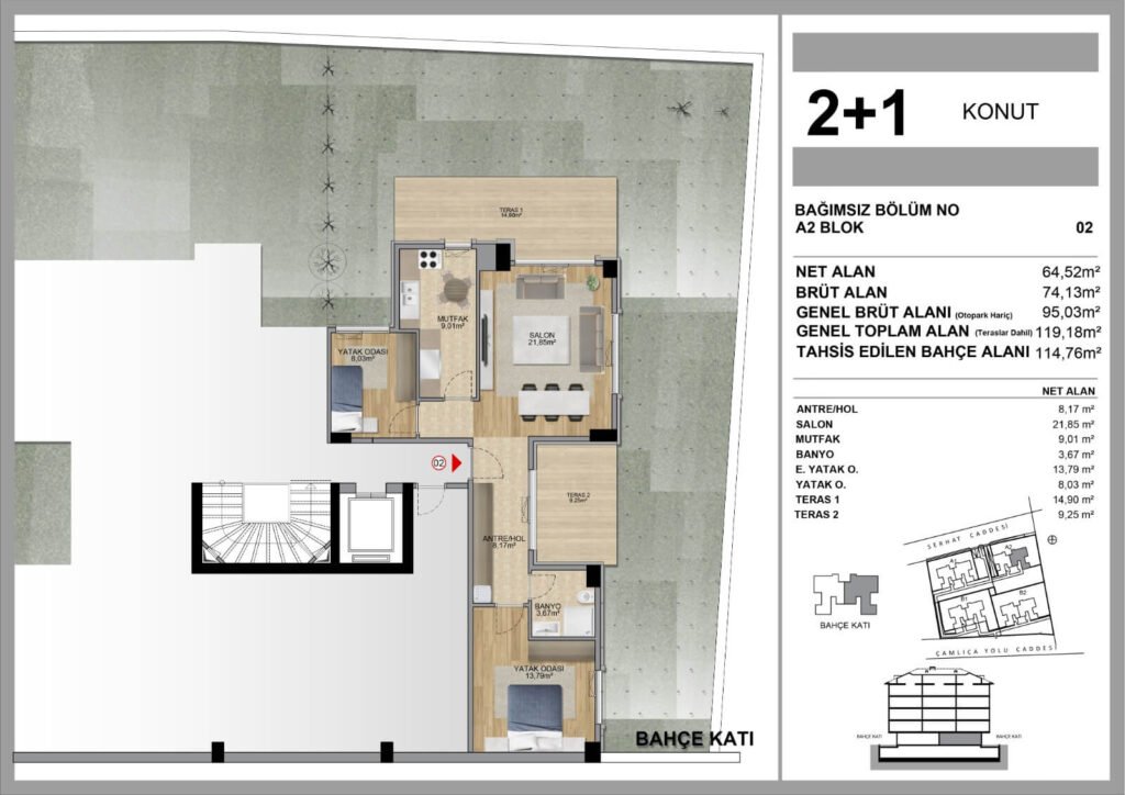 Mercury Cengelkoy 2+1 Floor Plan