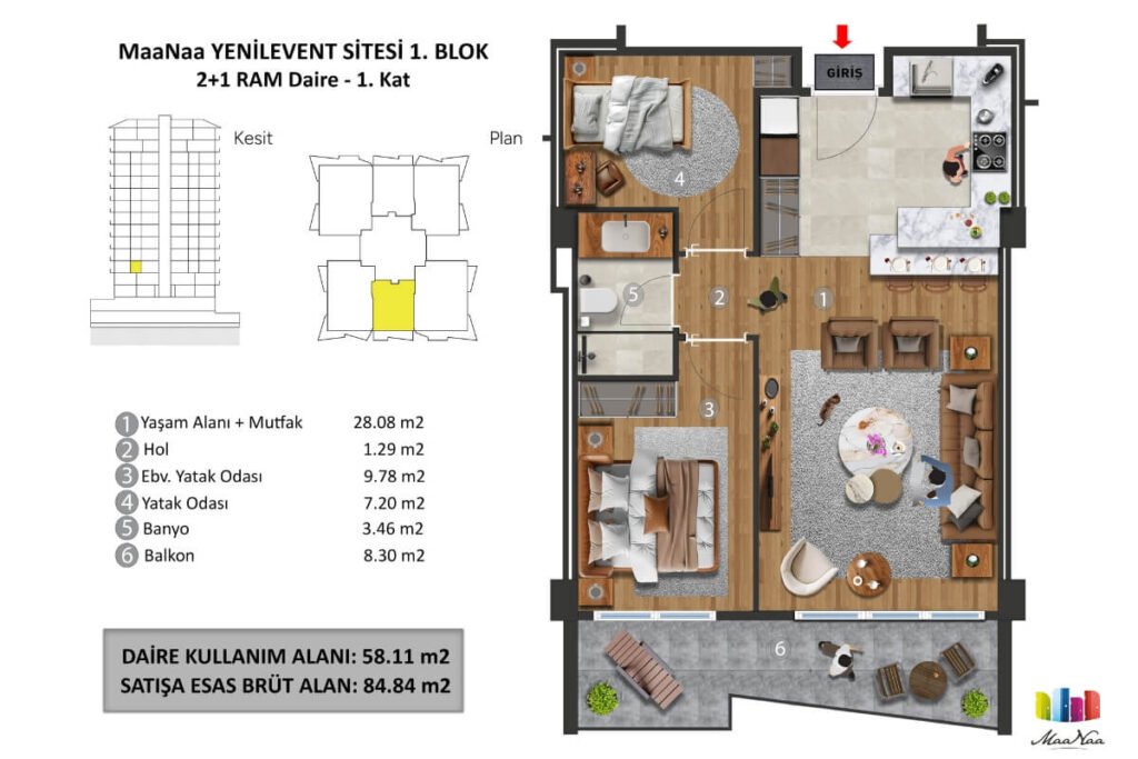 Maanaa Levent Besiktas Floor Plan