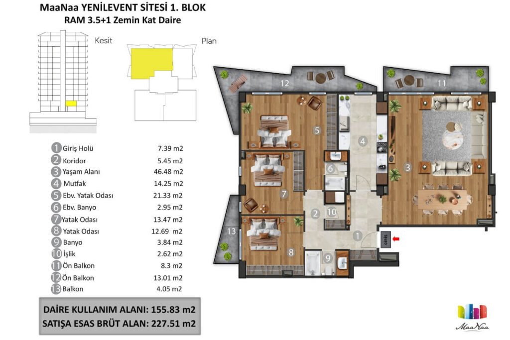 Maanaa Levent Besiktas Floor Plan