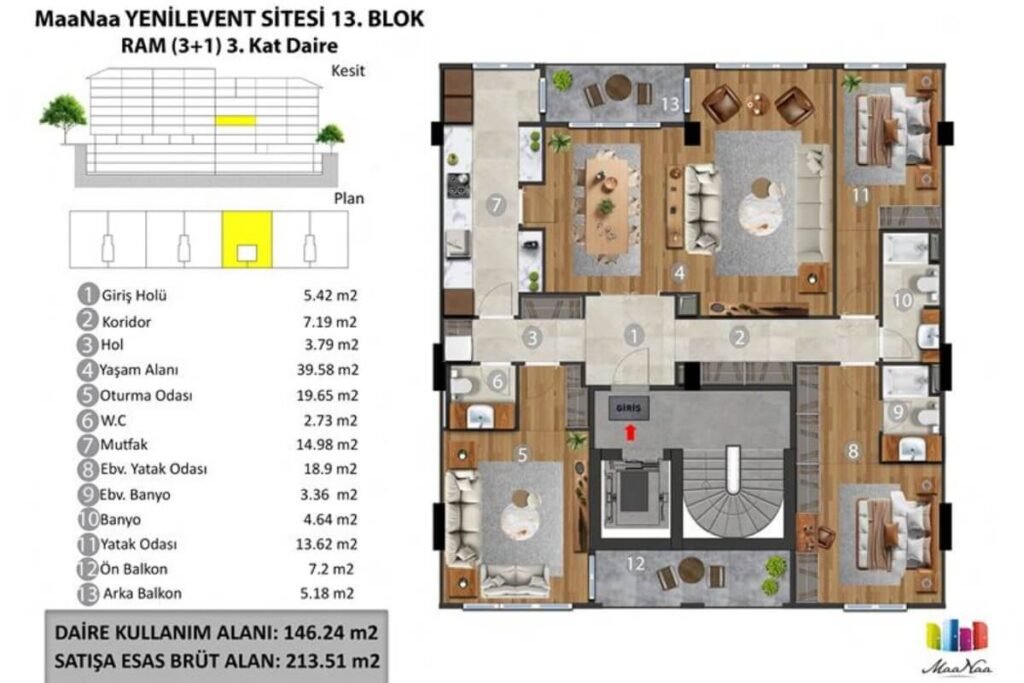 Maanaa Levent Besiktas Floor Plan