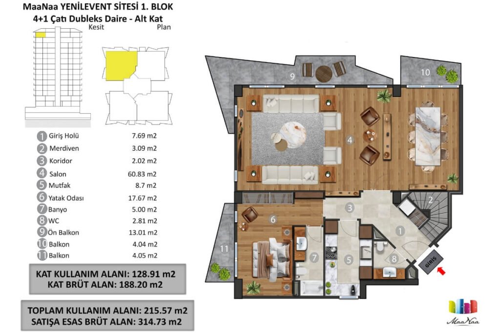 Maanaa Levent Besiktas Floor Plan