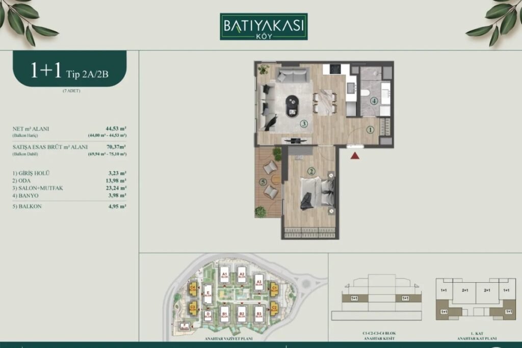 Batiyakasi Koy Floor Plan 1+1