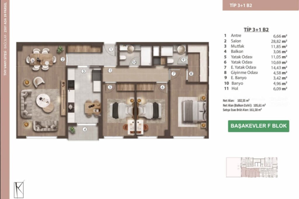 Basaksehir Evleri Intaya FLoor Plan